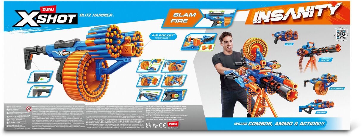 Zuru X-Shot Insanity Blitz Hammer 48 Darts (36917) (2)