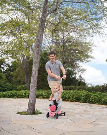 Globber Scooter Go.Up Baby Lights 360 Coral Pink (844-210) (10)