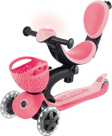 Globber Scooter Go.Up Baby Lights 360 Coral Pink (844-210) (2)