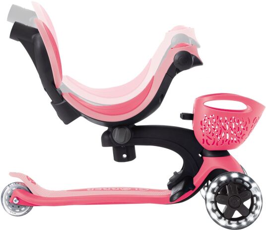 Globber Scooter Go.Up Baby Lights 360 Coral Pink (844-210) (3)