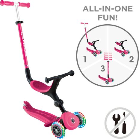 Globber Scooter Go.Up Active Lights Funchsia (744-110) (12)