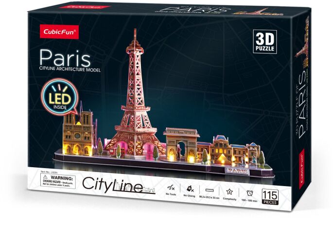 CubicFun Παζλ 3D LED-City Line Paris 115Τμχ (L525h) (0)