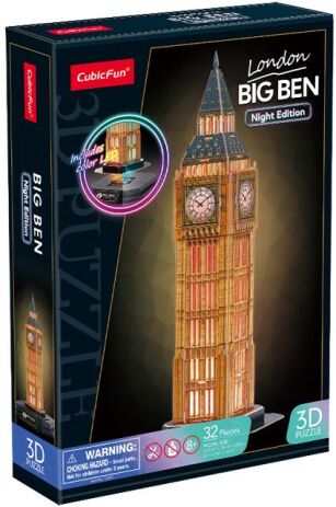 CubicFun Παζλ 3D LED-Big Ben Night Edition 32Τμχ (L537h) (0)