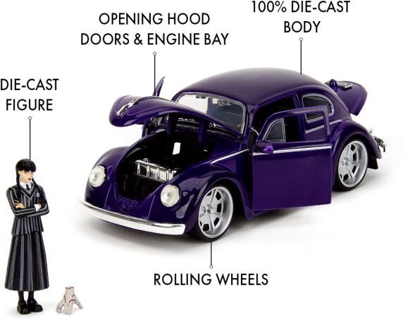 Jada Wednesday Όχημα Volkswagen Beetle 1:24 (253255076) (2)