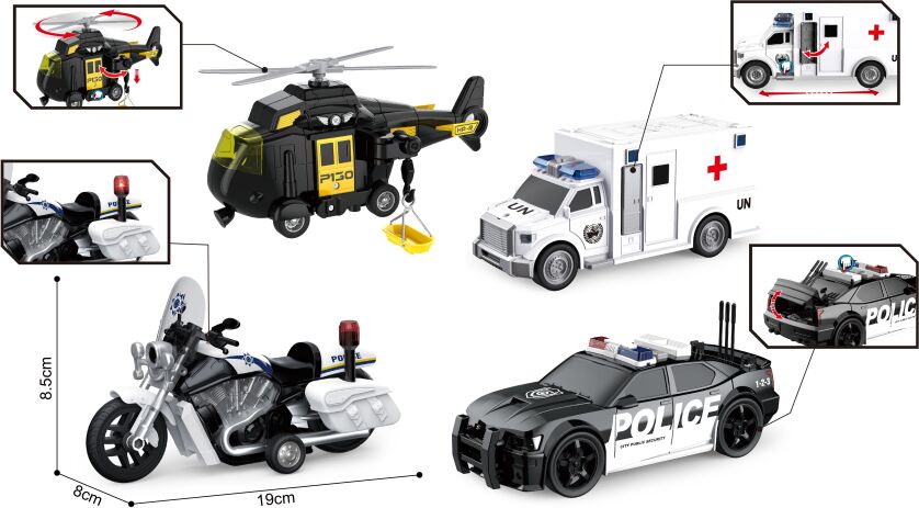 BW F/P Σετ Οχήματα Διάσωσης 4Τμχ (WY500-4) (2)