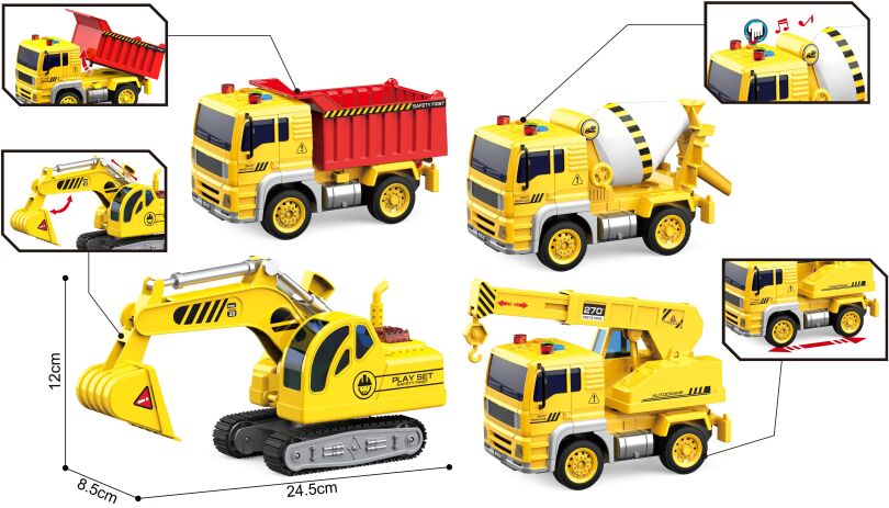 BW F/P Σετ Οχήματα Construction 1:20 (WY510-4) (2)