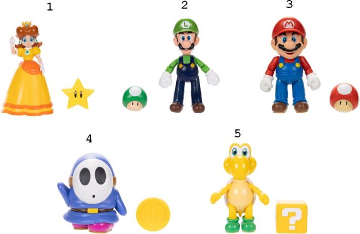Jakks Pacific Φιγούρα 4'' Super Mario W.38-5 Σχέδια (421664-6) (1)