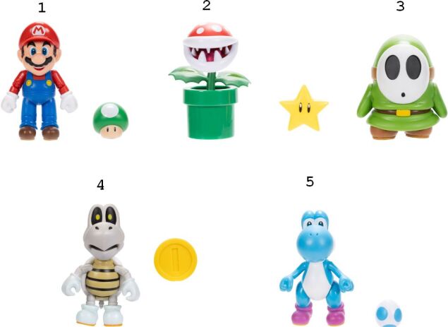 Jakks Pacific Φιγούρα 4'' Super Mario W.40-5 Σχέδια (424424-6) (1)