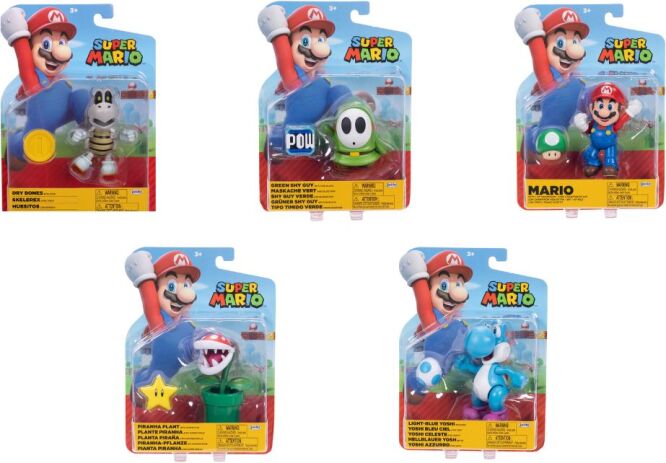 Jakks Pacific Φιγούρα 4'' Super Mario W.40-5 Σχέδια (424424-6) (2)