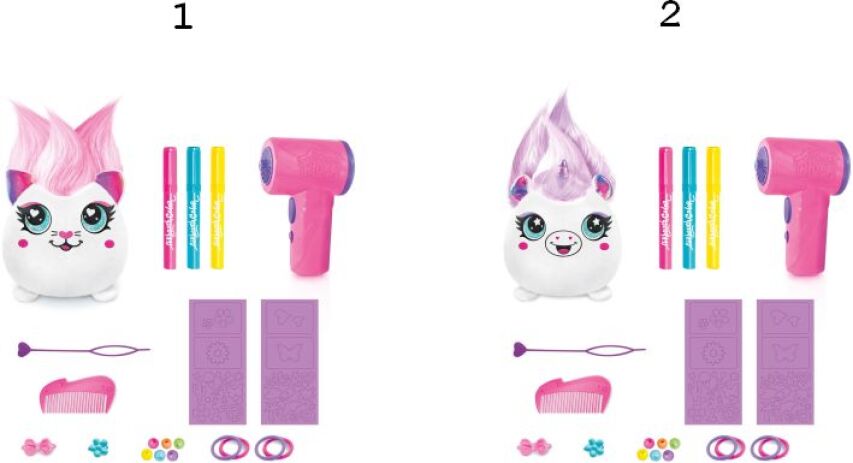 Canal Airbrush Plush Λούτρινο Hair'Iffic Squish Pals-2 Σχέδια (AIR040) (1)