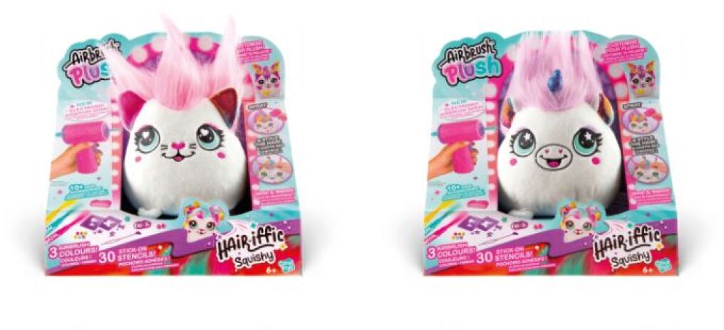 Canal Airbrush Plush Λούτρινο Hair'Iffic Squish Pals-2 Σχέδια (AIR040) (2)