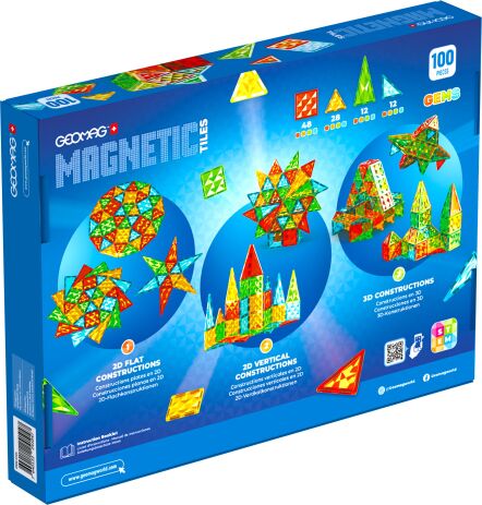 Geomag Magnetic Tiles Gems 100pcs. (PF.224.104.00) (4)