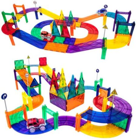 Picasso Tiles Magnetic Building Racing Track Set 80Τμχ (PTR80) (2)