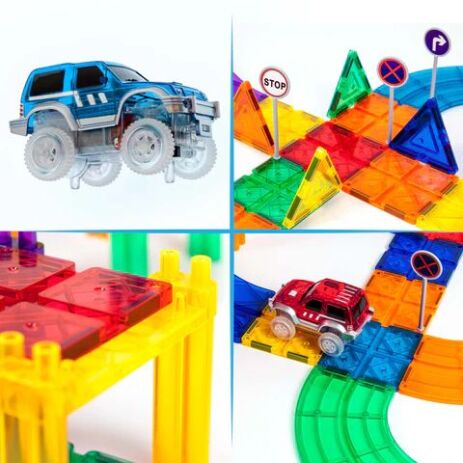 Picasso Tiles Magnetic Building Racing Track Set 80Τμχ (PTR80) (3)