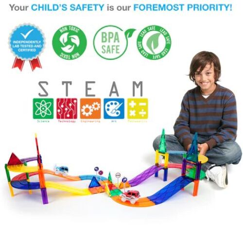 Picasso Tiles Magnetic Building Racing Track Set 80Τμχ (PTR80) (4)