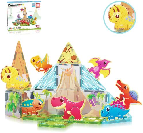 Picasso Tiles Dinosaur Set With 8 Figures 26Τμχ. (PTQ23) (0)