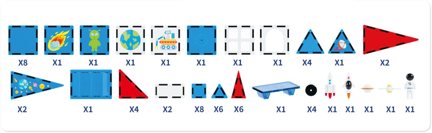 BW Magnetic Tiles Διάστημα 60Τμχ (X6033) (2)
