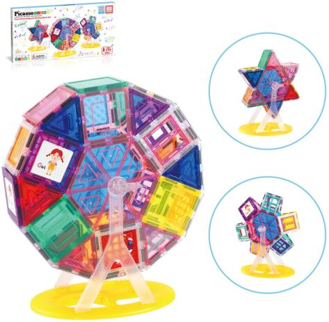 Picasso Tiles Magnetic Ferris Wheel Building Set 63Τμχ (PT01) (0)