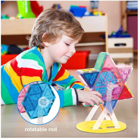 Picasso Tiles Magnetic Ferris Wheel Building Set 63Τμχ (PT01) (3)