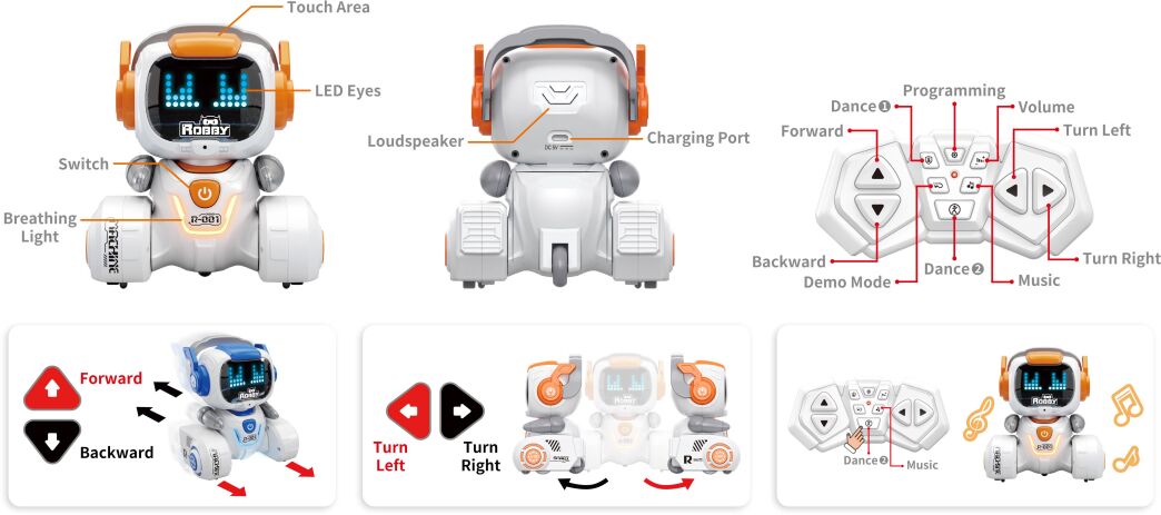 BW Robot Robbotic Robby With Light & Sound-2 Σχέδια (A101) (4)