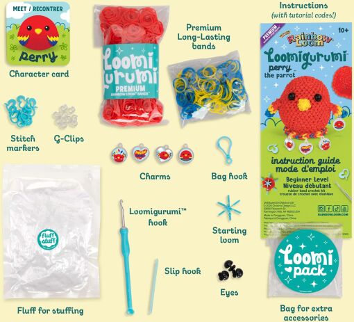 Rainbow Loom Loomigurumi Σετ Παπαγάλος (A0216) (3)