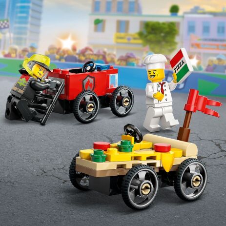 LEGO City Pizza vs. Fire Truck Race Car (60458) (3)