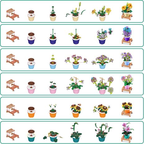 Zuru Max Premium Bricks Garden Pot Plants Series 1-6 Σχέδια-1Τμχ  (83183) (2)