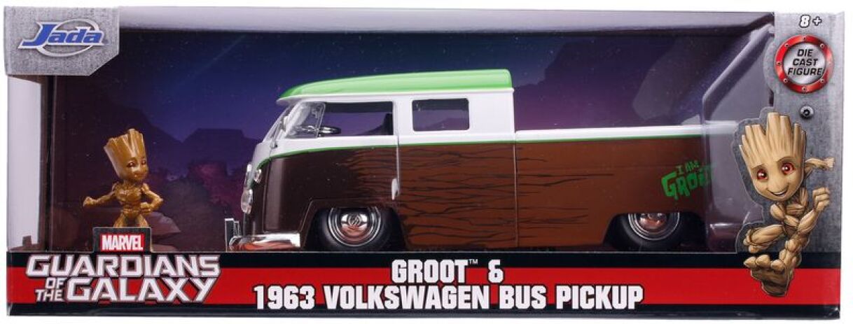 Jada Marvel Groot 1963  Volkswagen Bus Pickup 1:24 Και Φιγούρα (253225013) (1)