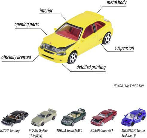 Majorette D/C Οχήματα Premium Japan 7.5cm-6 Σχέδια (212051029) (10)