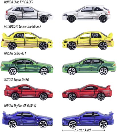 Majorette D/C Giftpack Japan Σετ 5 Οχήματα 7.5cm (212051031) (3)