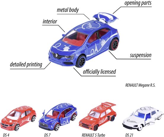 Majorette D/C Giftpack French Touch Σετ 5 Οχήματα 7.5cm (212055012) (3)