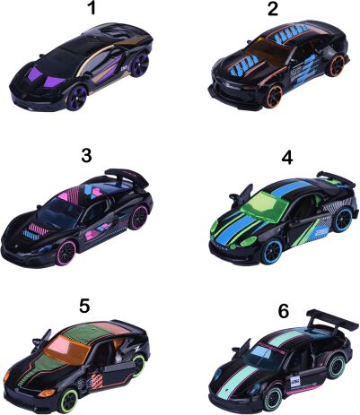 Majorette D/C Οχήματα Premium Neon Racer 7.5cm-6 Σχέδια (8504100003) (1)