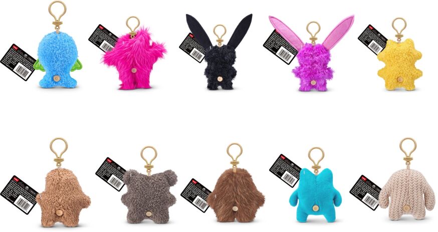 Zuru Λούτρινο Fuggler Keyrings-10 Σχέδια (15706) (2)