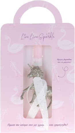 Λαμπάδα Μονόκερος 3D Glitter 15cm (ML26074) (0)