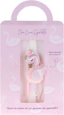 Λαμπάδα Κύκνος Με Στιλό Ροζ 10cm (ML26070-1) (0)