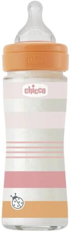 Chicco Μπιμπερό Γυάλινο Well Being Girl 240ml ΘΣ 0+Μηνών (A50-28721-11) (2)