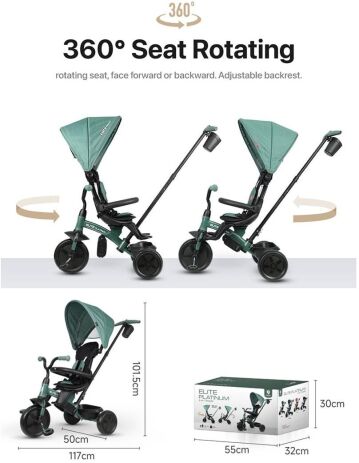 QPlay Τρίκυκλο Elite Platinum Green (01-1212074-01) (2)