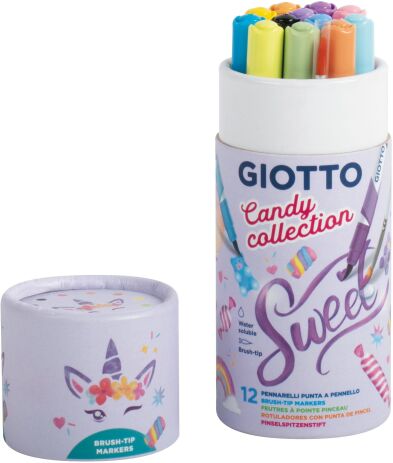 Giotto Μαρκαδόροι Πινέλο Candy Turbo Soft 12Τμχ (000427700) (2)