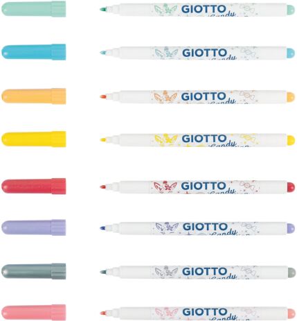 Giotto Μαρκαδόροι Glitter Candy Pastel 8Τμχ (428500) (1)