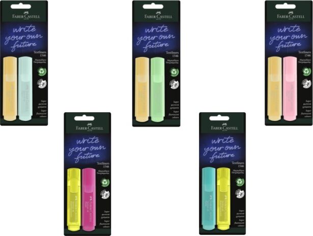Faber Castell Υπογραμμιστής Pastel 1546 2Τμχ-5 Σχέδια (12309565) (0)