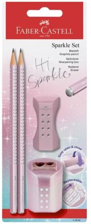 Faber Castell Μολύβια Sparkle II 2Τμχ+Γόμα Roll-On +Διπλή Ξύστρα Roll-On-3 Σχέδια (12310780) (0)