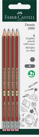 Faber Castell Μολύβια Με Γόμα Dessin B 4Τμχ (12310821) (0)