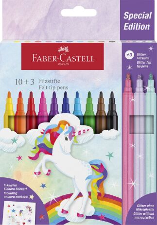 Faber Castell Μαρκαδόροι Μονόκερος Σετ 10+3Τμχ (12310991) (0)