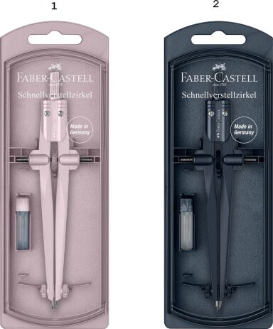 Faber Castell Διαβήτης Stream Με Ρύθμιση Μπλε Σκούρο/Ροζέ-2 Σχέδια (129174545) (1)