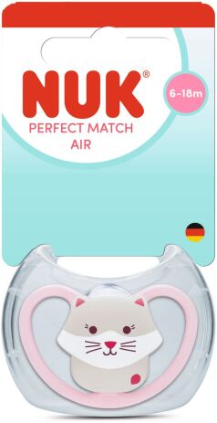 Nuk Πιπίλα Σ Μ2 Perfect Match Air Με Θήκη Cat (10176342) (0)