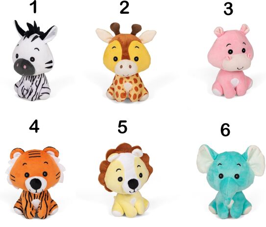 Λούτρινα Ζωάκια Με Κουδουνίστρα 18cm-6 Σχέδια (21720) (1)