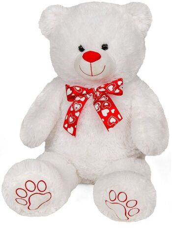 Λούτρινο Αρκούδα Λευκή Με Φιόγκο 60cm (21766) (0)