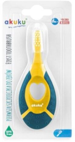 Akuku Πρώτη Οδοντόβουρτσα 0 Μηνών+ Yellow/Blue (A0158-Yellow/Blue) (1)