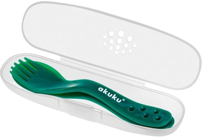 Akuku Σετ Πιρούνι-Κουτάλι Σε Θήκη Πράσινο (A0074) (2)