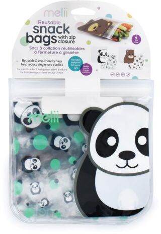 Melii Επαναχρησιμοποιούμενα Τσαντάκια Για Σνακ Panda & Bear 4Τμχ (MEL21220) (0)